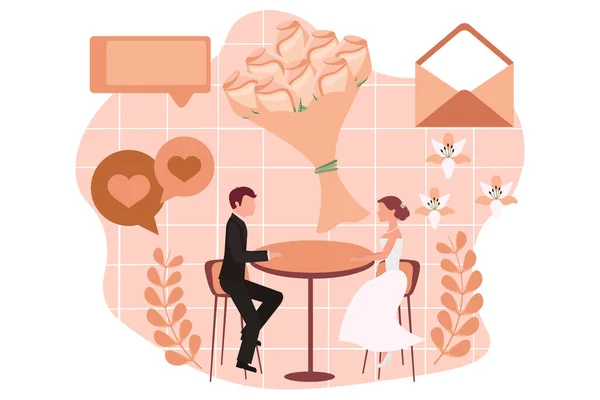 Wedding Party Płaski Projekt Ilustracji — Wektor stockowy