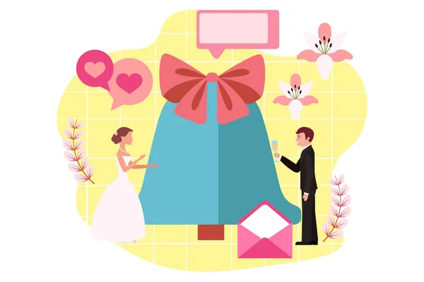 stock vector Wedding Party Flat Design Illustration