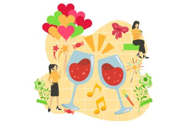 Yeni Yıl Düz Tasarım İllüstrasyonu