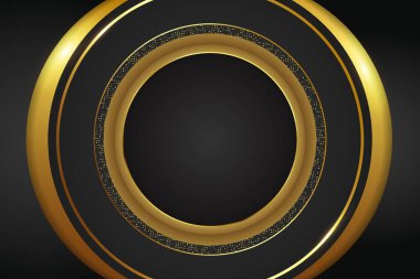 Siyah arkaplan dairesi siyah ve altın renkle örtüşüyor