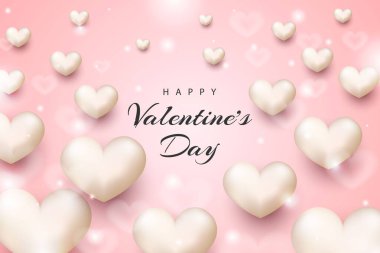 Sevgililer Günü 'nüz kutlu olsun. Gerçekçi kalpler ve element.