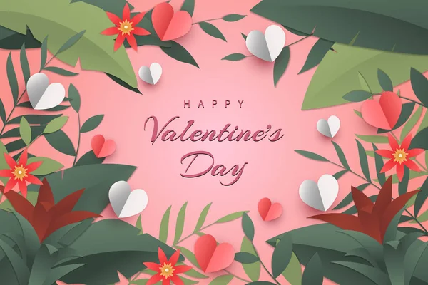 Счастливый День Валентинки Бумажной Выкройкой — стоковый вектор