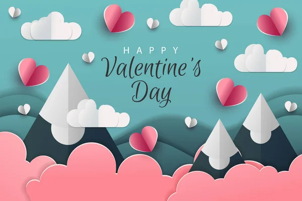 Щасливий День Святого Валентина Паперовим Вирізом — стоковий вектор