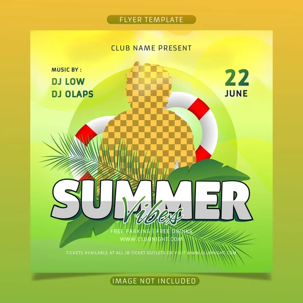 Modèle Flyer Rétro Summer Vibes — Image vectorielle