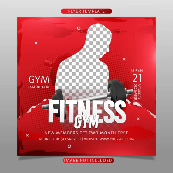 Fitness Gym Retro Flyer Template — Stock Vector