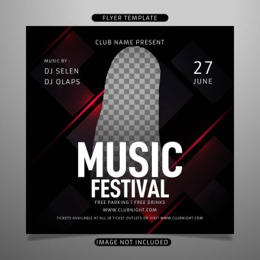 Festival müzik uçucu şablonu
