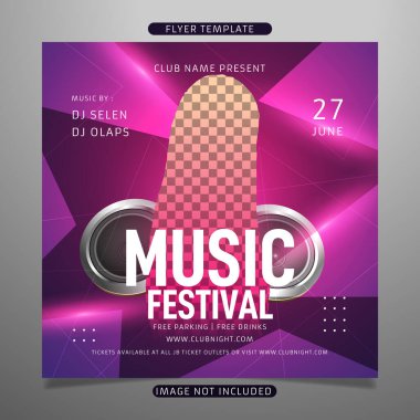 Festival müzik uçucu şablonu