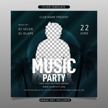 Müzik partisi el ilanı şablonu