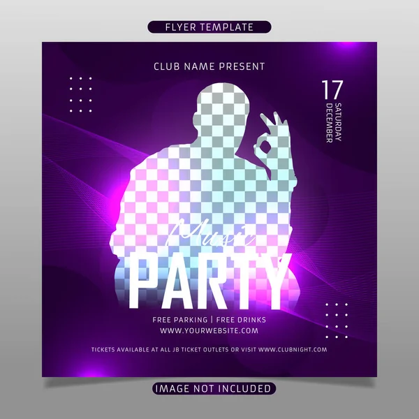 Music Party Flyer Template — Stock Vector