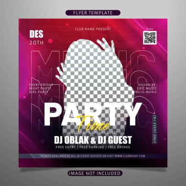 gece parti el ilanı şablonu