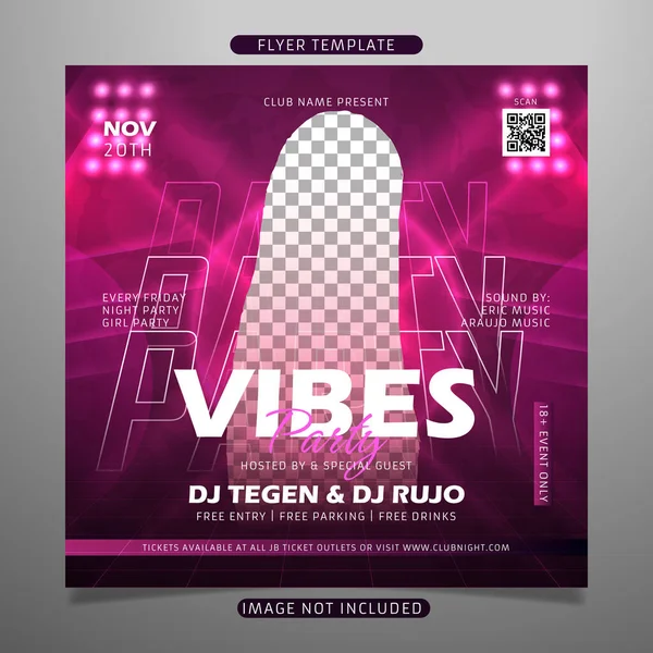 Vibes Party Flyer Template — 图库矢量图片