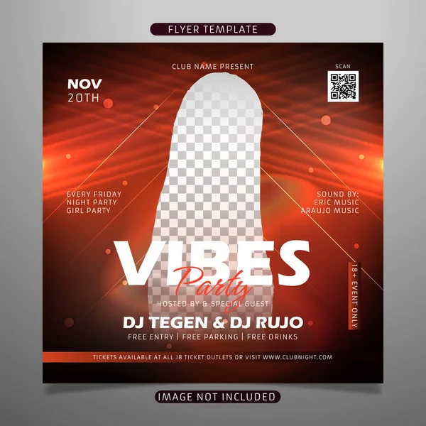 Vibes Party Flyer Template — 图库矢量图片