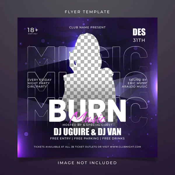 stock vector Burn music flyer template