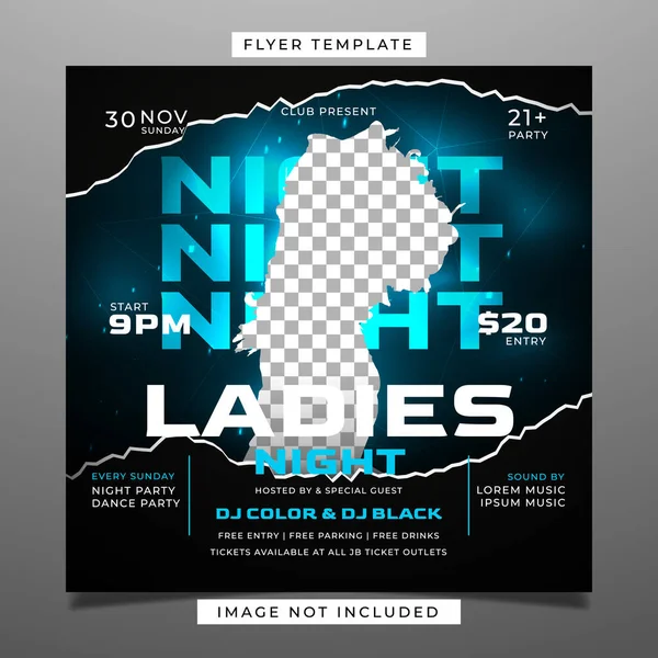 Ladies Night Party Flyer — стоковый вектор