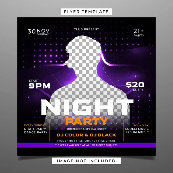 Noční Party Flyer Šablony — Stockový vektor