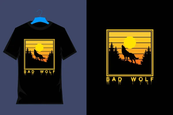 Bad Wolf Retro Vintage Shirt Design — Stock Vector