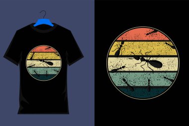 Karınca Retro Vintage Tişört Tasarımı