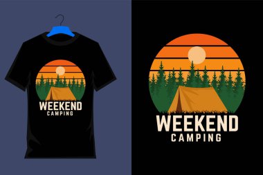 Hafta sonu kampı t-shirt tasarımı