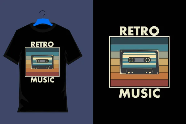 Retro Music Vintage Shirt Design — 스톡 벡터