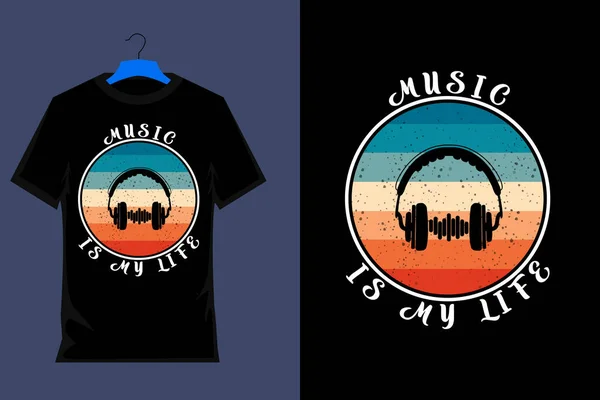Müzik retro vintage t-shirt tasarımı