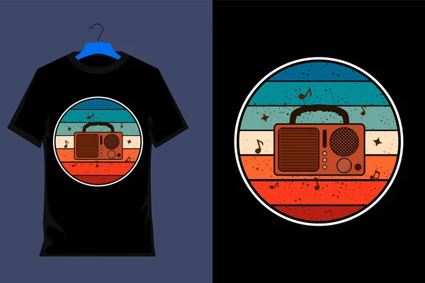 stock vector Radio Retro Vintage T Shirt Design