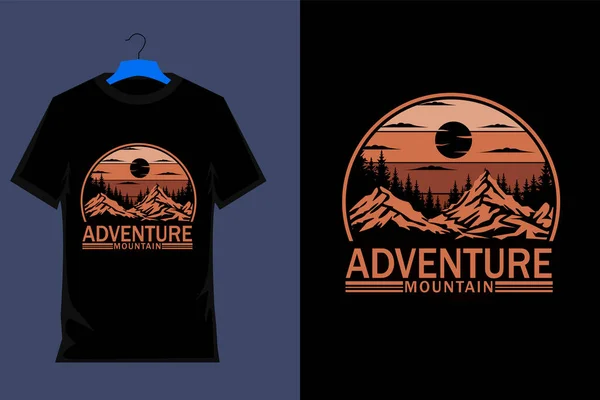 Abenteuer Berg Retro Shirt Design — Stockvektor