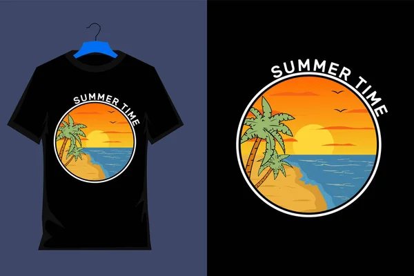 Sommerzeit Retro Vintage Shirt Design — Stockvektor