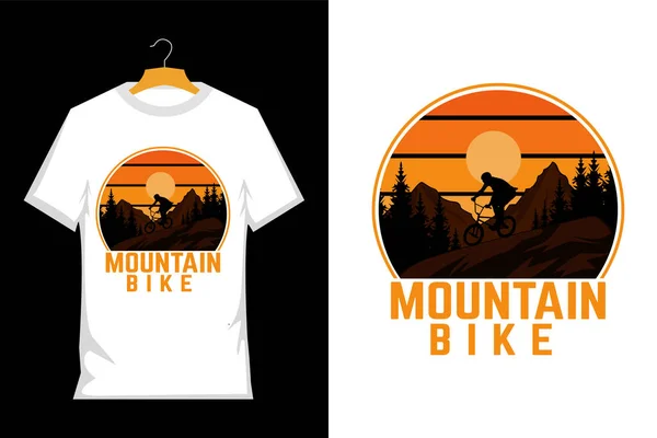 stock vector Mountain Bike Retro Vintage T Shirt Design