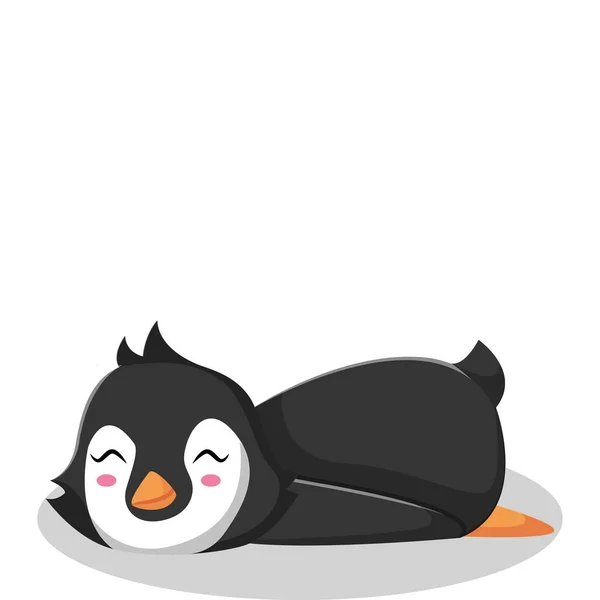 Pingüino Durmiente Diseño Personajes Ilustración — Vector de stock