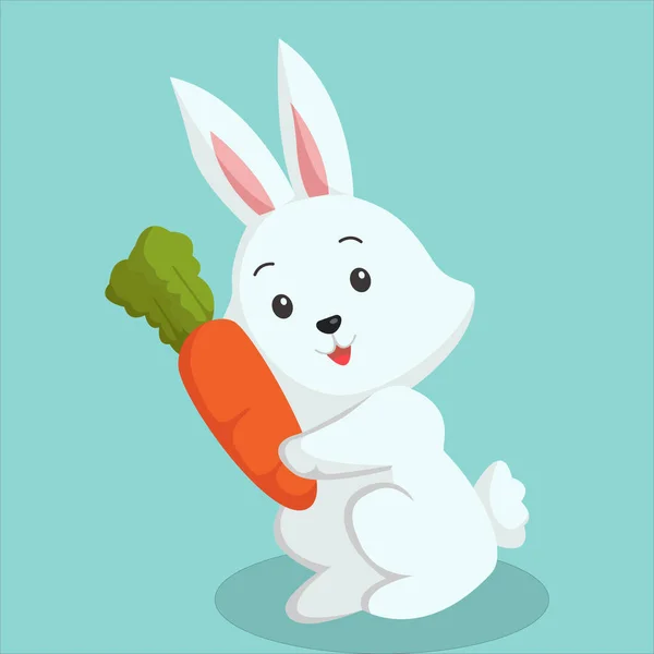 Cute Rabbit Character Design Illustration — Stock Vector