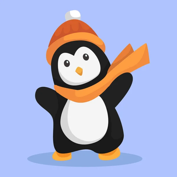 Navidad Pingüino Diseño Personajes Ilustración — Vector de stock