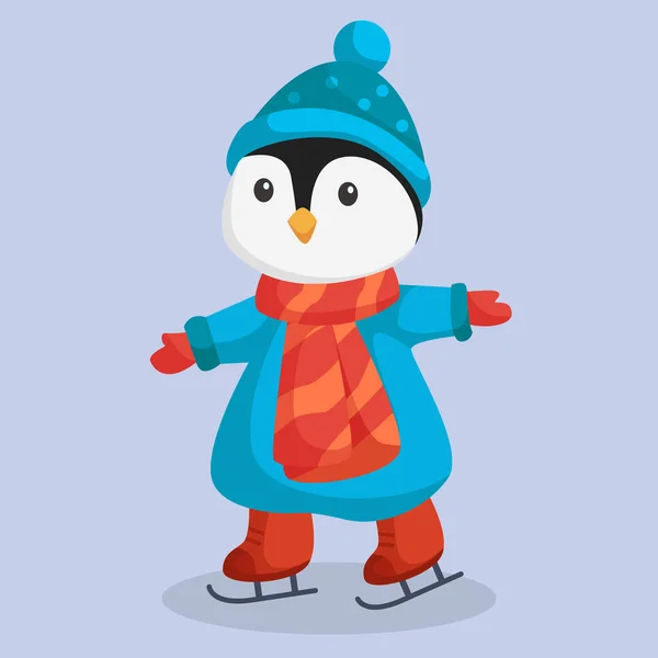 Invierno Pingüino Diseño Personajes Ilustración — Vector de stock