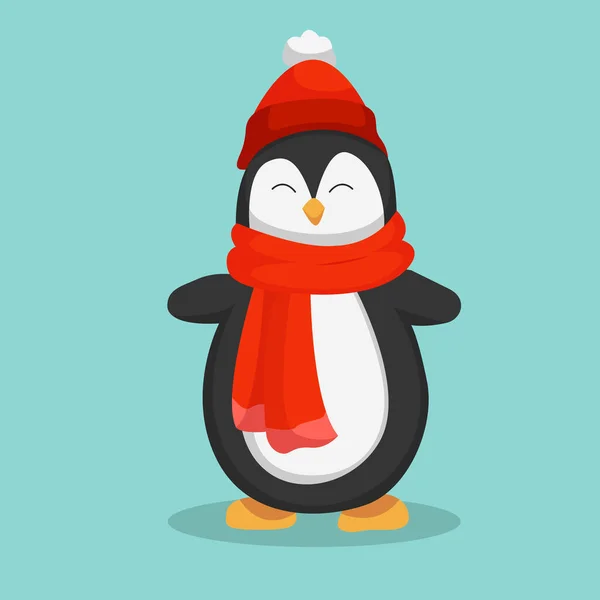 Navidad Pingüino Diseño Personajes Ilustración — Vector de stock