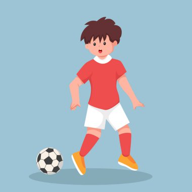 Çocuk Futbol Oynayan Karakter Tasarımı Çizimi