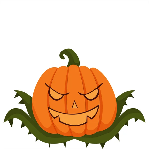 Scary Halloween Pumpkin Χαρακτήρας Σχεδιασμός Εικονογράφηση — Διανυσματικό Αρχείο