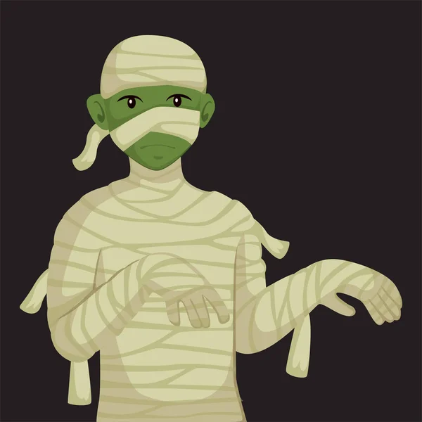Illustration Personnage Momie Halloween — Image vectorielle