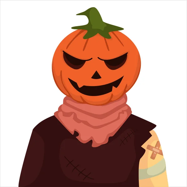 Calabaza Halloween Carácter Diseño Ilustración — Vector de stock