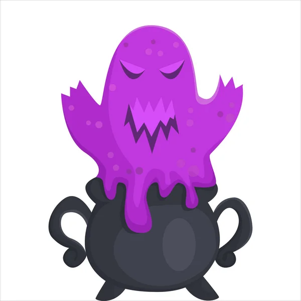 Halloween Assustador Slime Personagem Design Ilustração —  Vetores de Stock