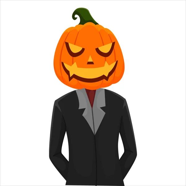 Illustrazione Spaventosa Disegno Del Personaggio Della Zucca Halloween — Vettoriale Stock