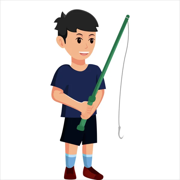 Illustration Personnage Little Fisherman — Image vectorielle