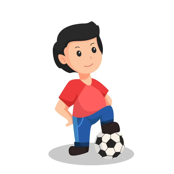 Jeu Enfant Illustration Personnage Football — Image vectorielle