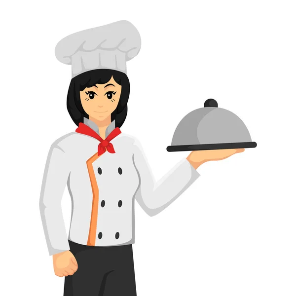 Female Chef Character Design Illustration — Stock Vector