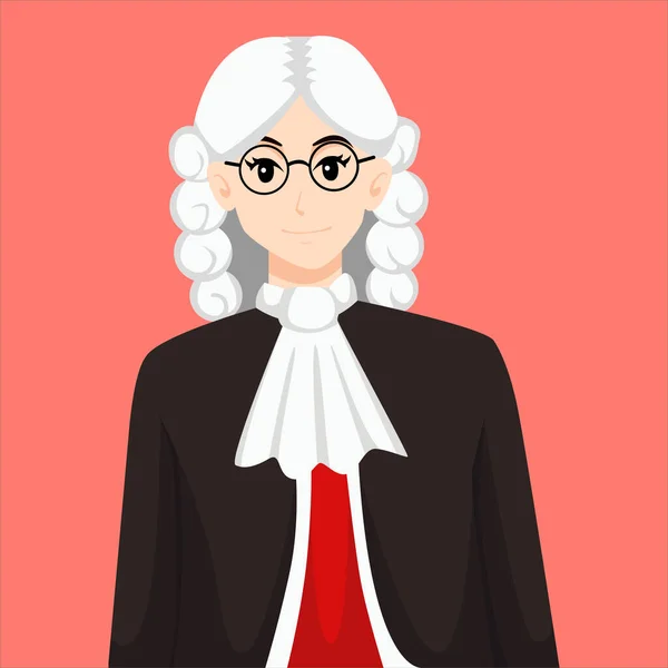 Ženská Soudkyně Charakter Design Ilustrace — Stockový vektor