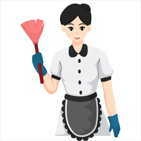 Housemaid Carattere Disegno Illustrazione — Vettoriale Stock