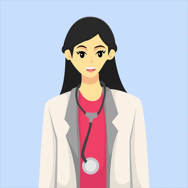Illustration Féminine Conception Personnage Docteur — Image vectorielle