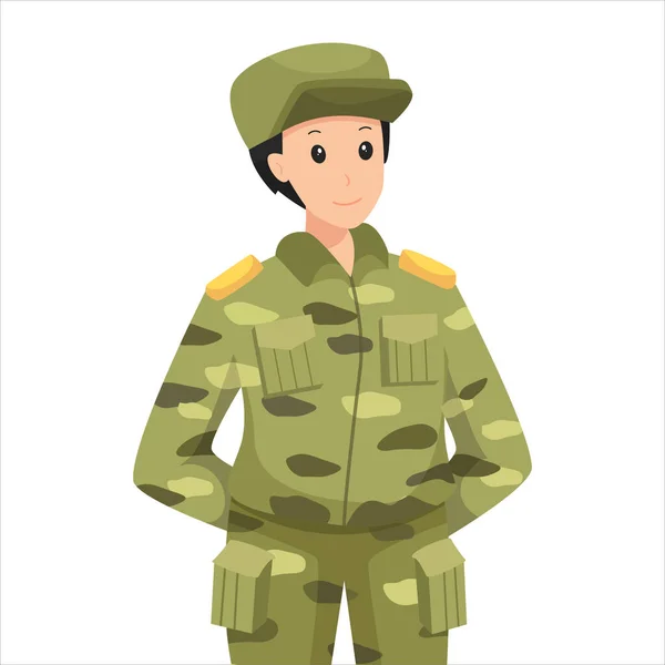 Armee Beruf Charakter Design Illustration — Stockvektor