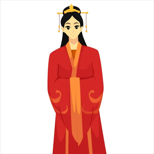 Chiński Bride Wedding Character Design Ilustracji — Wektor stockowy