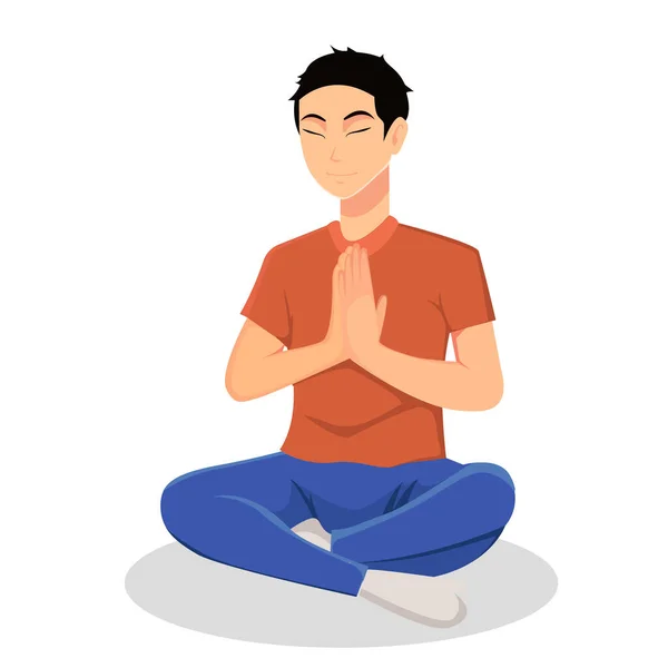 Yoga Yapan Adam Karakter Tasarımı Çizimi