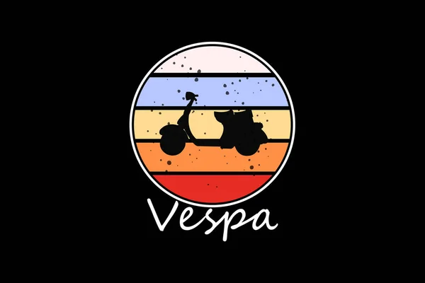 Vespa Retro Vintage Design Landscape — 스톡 벡터