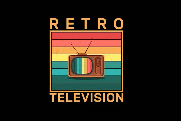 Retro Television Vintage Design Landscape — Stock Vector
